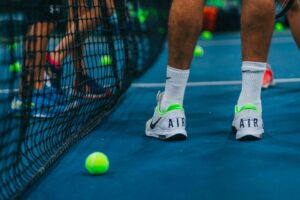 Tennis Player Shoes on Hard Court