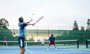 tennis shoes on hard court during match play